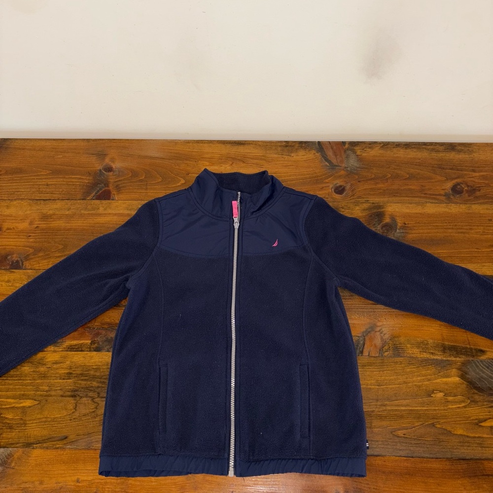 Nautica Kids Navy Jacket with Pink Accent